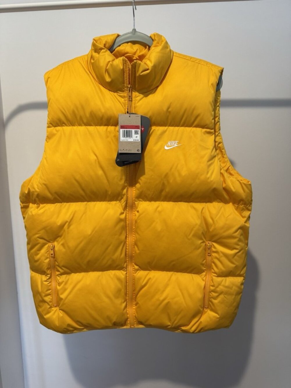 Nike Therma-FIT Puffer Vest Men's Large Yellow Full-Zip NWT $150